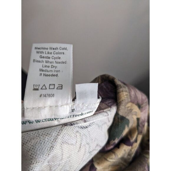 Vintage Coldwater Creek Purple and Green Leaf Print Denim Jacket - Small - Picture 5 of 6